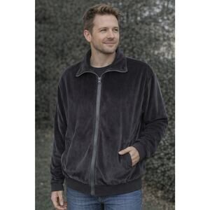 Coofandy Men’s Full Zip Velour Tracksuit Jacket Size Large Black